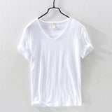 Boris V-Ausschnitt T-Shirt – Weiß