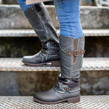 Serafina - wintergöttin over-the-knee absatzstiefel – Hellgrau