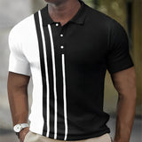 Gregory - Polo Hemd Mit Stylischen Streifen – Schwarz