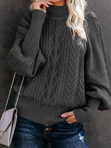 Tinsley – Lässiger Langarm Strickpullover – Grau