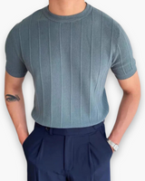 Herren Elegantes Slim Fit T-Shirt | Stilvoll und Modern – Blau