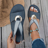 Marlenia – Flache Sandalen Mit Metallschnalle – Blau