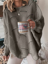 Schlichter, lässiger strickpullover – Grau