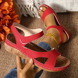Navina - Orthopädische Keilsandalette – Rot