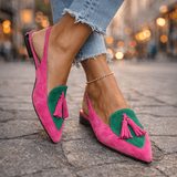 Belvara - Hochwertige Slingback-Ballerinas – Pink und Grün