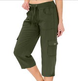 Mileni - Bequeme Caprihose Mit Hoher Taille Und Praktischen Taschen – Grün