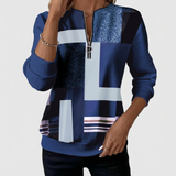 Nivah – Elegantes Schweißhemd Mit Halbem Reißverschluss – Blau