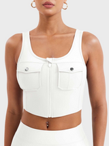 Vexoro | Atmungsaktives Tanktop Damen für Sommer Fitness – Weiß