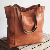 Luxuriöse vegane Lederhandtasche – Geräumige & stilvolle Tasche – Braun