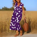 Valérie | Fließendes Kleid mit V-Ausschnitt – Violett