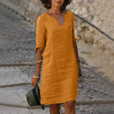 Abagail | Damen Modisches Kleid | Sommer – Orange