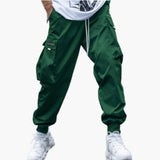 Herren-Cargo-Joggerhose mit Kordelzug und elastischen Bündchen – Grün