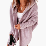 Strick Cardigan mit Kapuze für Damen – Violett