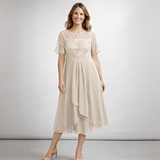 Floraine - Schickes Damenkleid – Beige