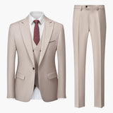 Eleganter Slim Fit Anzug - Herren 3-teilig für Business – Beige