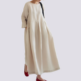 Veronica - Lockeres Kleid mit Taschen für Damen – Aprikose