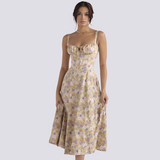Marley - Lässiges Blumenkleid – Khaki