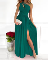 Jasmin - Stilvolles Maxikleid mit einem Träger für Damen – Grün