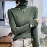 Athena – Rollkragenpullover aus Wolle und Kaschmir – Grün