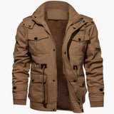 Multi-Pocket Militärjacke für Herren – Khaki