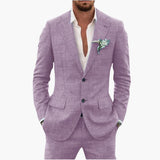 Herren Sommeranzug mit Revers und langen Ärmeln – Lavendel
