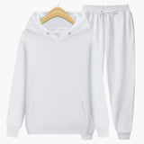 Herren Jogginganzug mit Kapuzenpullover und Bündchenhose – Weiß