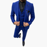 Slim Fit Anzug Set - Herrenanzug 3-teilig für Abendmode – Königsblau