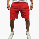 Herren Shorts knielang mit Kordelzug für den Sommer – Rot
