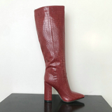 Kameron - Große und klobige Stiefel für Frauen – Rot