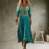 Lymira - Geblümtes Soft-Touch-Midikleid – Grün