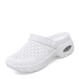 Henrike - Damen Slip-On Sneaker mit Mesh und Riemen – Weiß