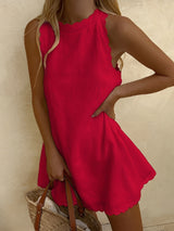 Michelle - Stilvolles ärmelloses Minikleid für Damen – Rot