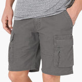 Herren Sommer Cargoshorts mit Klappentaschen und Reißverschluss – Grau