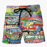 Bunte bedruckte Boardshorts für Männer - Sommerliche Strandmode – Rot