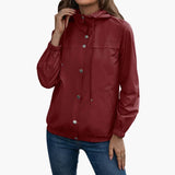 Hooded Trenchcoat mit Kapuze for Women – Burgund