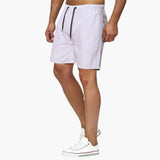 Herren Badeshorts Sommer mit Kordelzug und schnelltrocknendem Stoff – Weiß