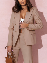Justina - Elegantes Blazer-Set für Damen – Khaki