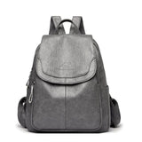 Diebstahlsicherer Lederrucksack – Grau
