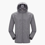 Trenchcoat mit Kapuze für Unisex – Hellgrau