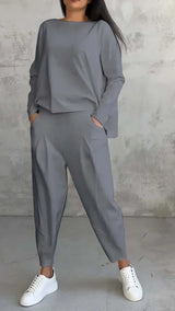 Trendy Casual Damen Kleidung Set - Brooklyn – Grau