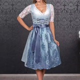 Damen Klassisches Oktoberfest Dirndl Kleid – Blau