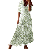 Daley - Bohemian-Kleid für Damen in Überlänge – Grün