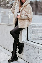 Aylina - Damen-Winter Fleece jacke – Eleganter Luxus mit Kuschelfaktor – Beige