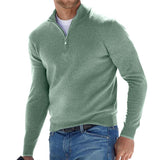 Erik | Premium-Pullover mit Reißverschluss – Grün