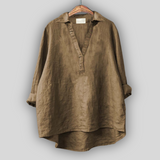 Anna - Linen Blouse – Khaki