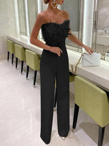 Frola - Eleganter Jumpsuit mit Röhrentop – Schwarz
