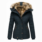 Anna™ | Warmer mit Fell gefütterter Wintermantel – Dunkelblau