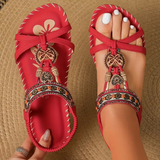 Flora | Sandalen Stil Ibiza, die Komfort und Eleganz vereinen – Rot
