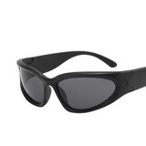 Damen Modisch Ovale Sonnenbrille | Umschließend – Schwarz
