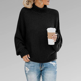 LUNA - KLASSISCHER SKANDINAVISCHER STRICKPULLOVER FÜR FRAUEN – Schwarz